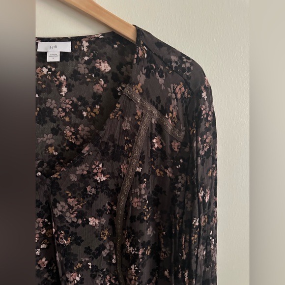 J. Jill Women's Peasant Blouse Floral Boho Cottagecore Fairy rayon size large - Picture 6 of 10